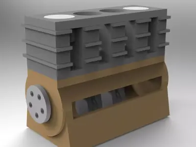 4 cylinder engine 3D model