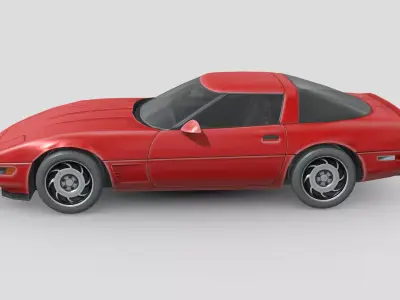 Low Poly Car - Chevrolet Corvette C4 1996 Low-poly 3D model