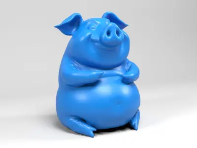 Funny pig 2 3D print model