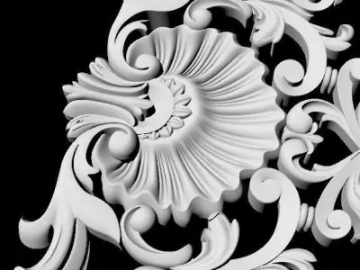 Central decor ornament for furniture 3D model 872