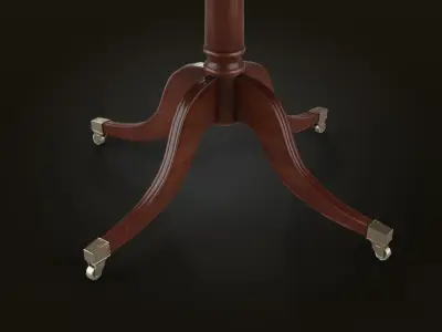 Rectangle wooden coffee table in vintage style Low-poly 3D model