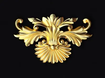 Central decor ornament for furniture 3D model 426