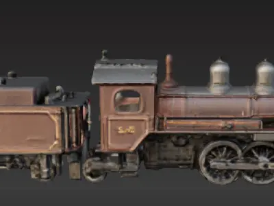 vintage locomotion vehicle  train steam engine 3D model