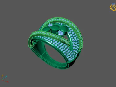 STL 3DM Print Ready Women Diamond Ring Lightweight Printable  3D print model 55