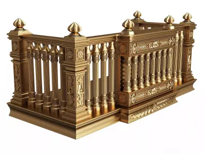 Classic Balcony 05 Low-poly 3D model