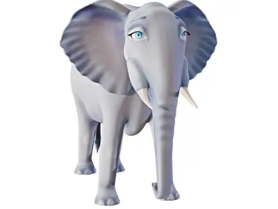 Nice and kind cartoon Elephant- Stylized model 3D model