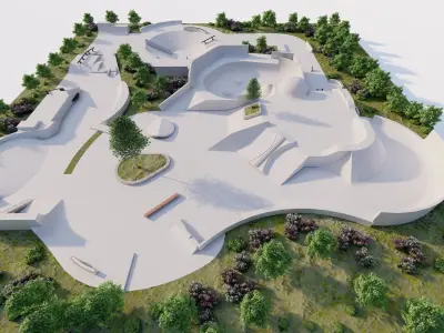 Skatepark-Skate Park PACK 3D model