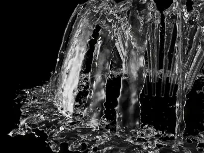 High quality fountain 10 second animation 3D model