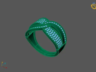 STL 3DM Print Ready Women Diamond Ring Lightweight Printable  3D print model 85