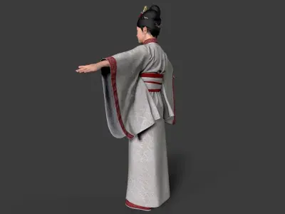 Chinese Noble Lady - Game Ready Low-poly 3D model