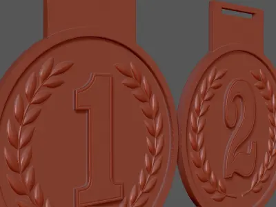 Award Medal 1-2-3 3D print model