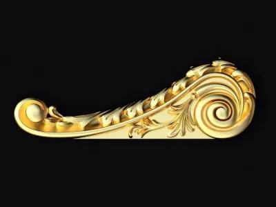 Central decor ornament for furniture 3D model 706