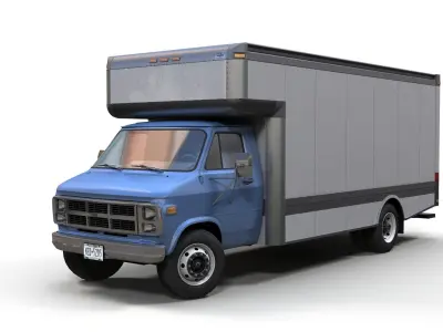 Moving box van Low-poly 3D model