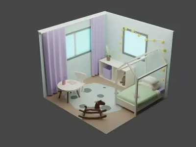 Child Room 4 Low-poly 3D model