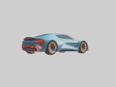 Concept Sports Car with Futuristic Lights model 3D model
