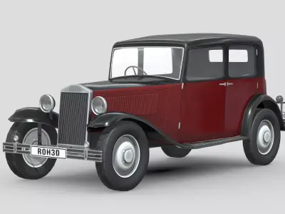 Lancia Augusta 1933 Low-poly 3D model