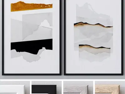 Set of large wall paintings 479 3D model