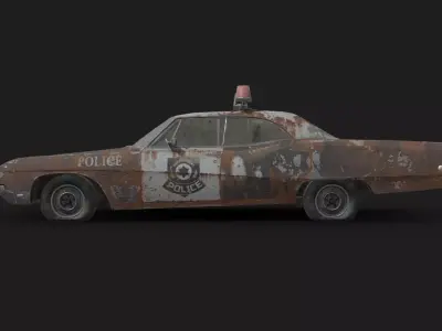 Abandoned Car - Buick Wildcat Police Car Low-poly 3D model