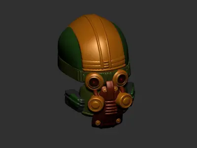 helmet high poly sculpt 3d printable ver 7 3D model 3D model