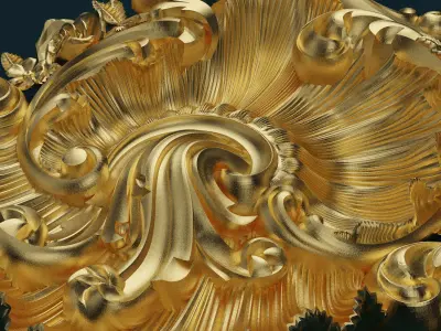 Carved pommel bar 3D model