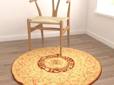 Round Rug Set 194 3D model