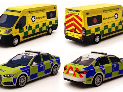 Vehicle-Pack-2 ford pickup truck Low-poly 3D model