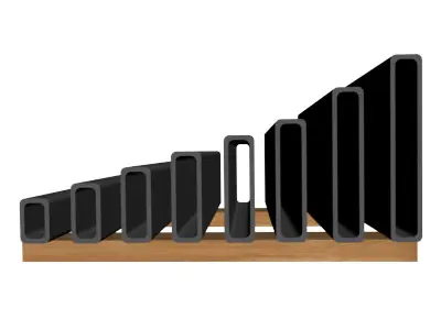 5 16in Wall x2in Rectangle Tube 3D model