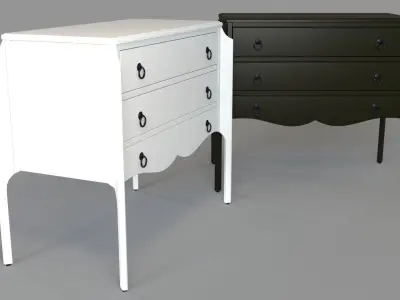 Baylin Wills Chest White and Black 3D model