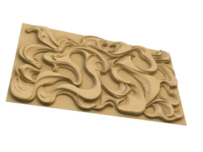modern panel wall decor set wall relief mural CNC 94  3D model