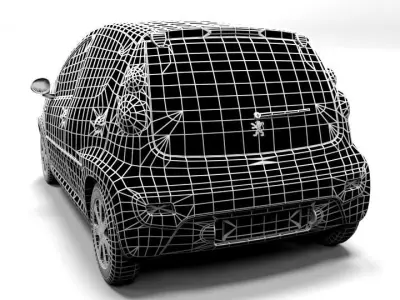 PEUGEOT 107 5D LOWPOLY Low-poly 3D model