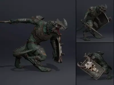 Mist Swordman Arm1 Brutal Low-poly 3D model