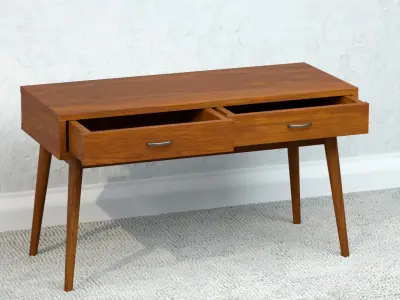 Mid Century Modern Desk Free low-poly 3D model