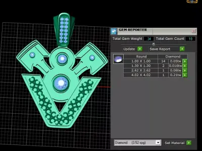 Golden V8 Pendant 3D print model