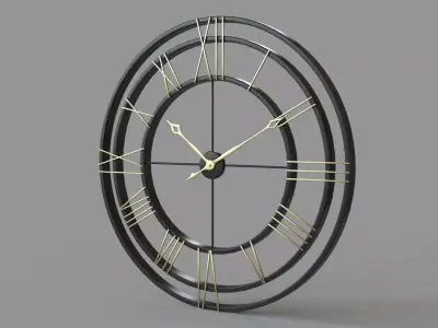 Oversized 45 Round Wall Clock 3D model