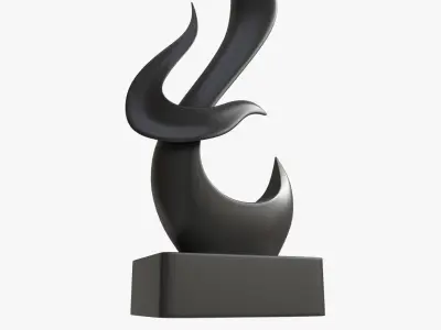 Abstract Ceramic Living Room Figurine 3D model