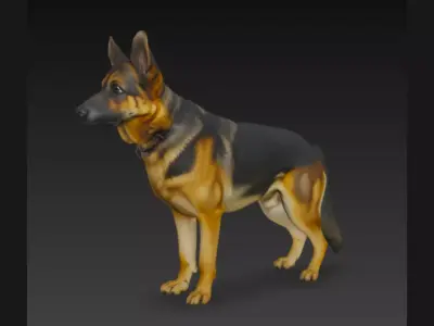 3D German Shepherd Dog Model 3D model