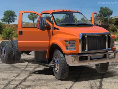 Crew Cab Chassis Truck Generic Rigged 3D model