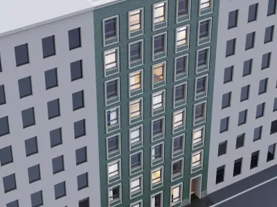 Modern building fasade 2 3D model