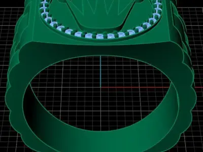 Luxury Golden Men Ring With Diamonds 3D print model