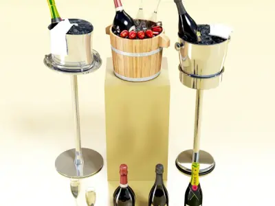 Champagne Ice Bucket Collection 3D model