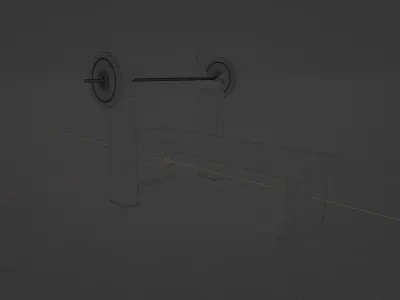 Bench for bench press 3D model