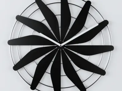 Clock origami wall made of wood 3D model