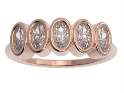 Oval cut bezel ring N6 3D print model