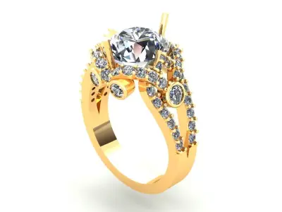 Creative Woman Wedding Ring 377 3D print model