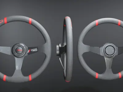 Sports Car Steering Wheel 3D model