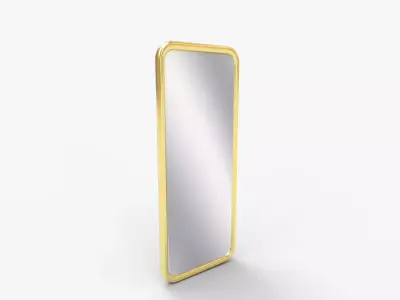 Capital Rectangle Mirror Golden 3D model