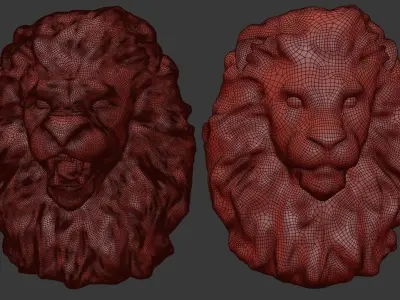 Lions heads 3D model
