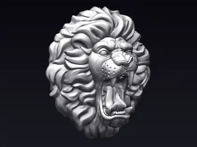 Roaring Lion Head 3D print model