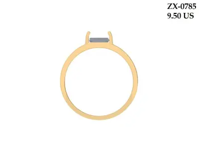 Emerald Solitaire Ring 3D print model purchase