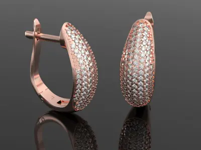 Luxury earring with diamonds  3D print model